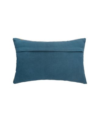Rory Blue Sand & Gold Cotton Blend Accent Pillow 14" x 22"