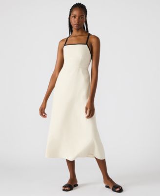 Steve Madden - Women's Riyan Tipped Apron-Neck Midi Dress