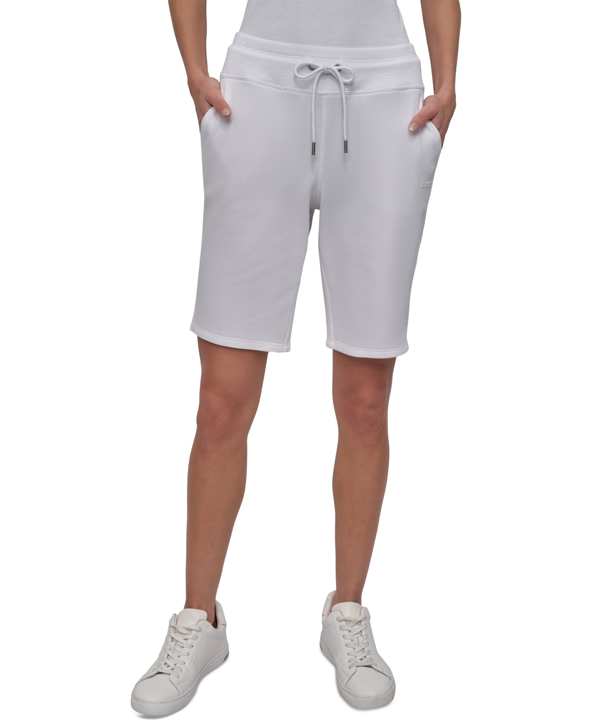 Sport Women's Cotton Logo Pull-On 10" Bermuda Shorts - White