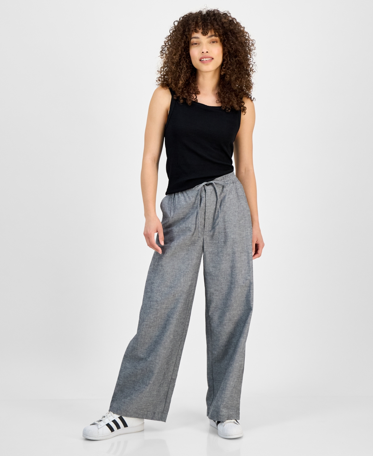 AND NOW THIS PETITE COTTON AND LINEN DRAWSTRING CARGO PANTS, EXCLUSIVELY AT MACY'S 