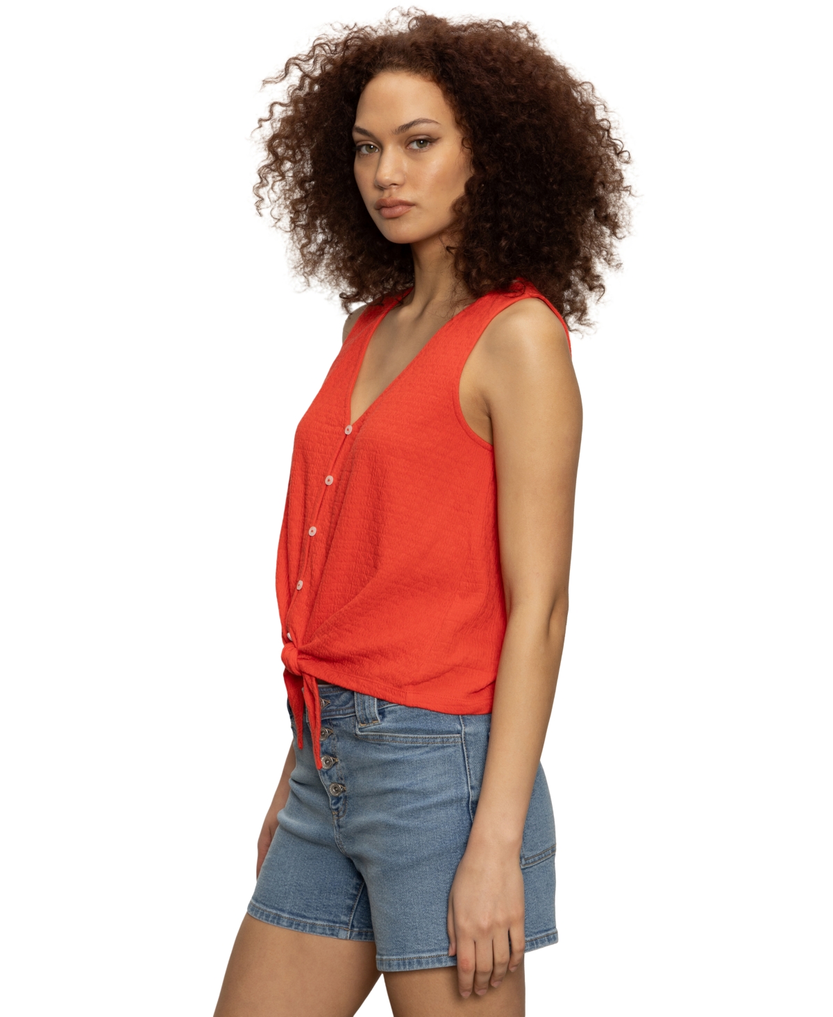 Sanctuary Women's Vacation Tie-front Button-up Vest In Multi