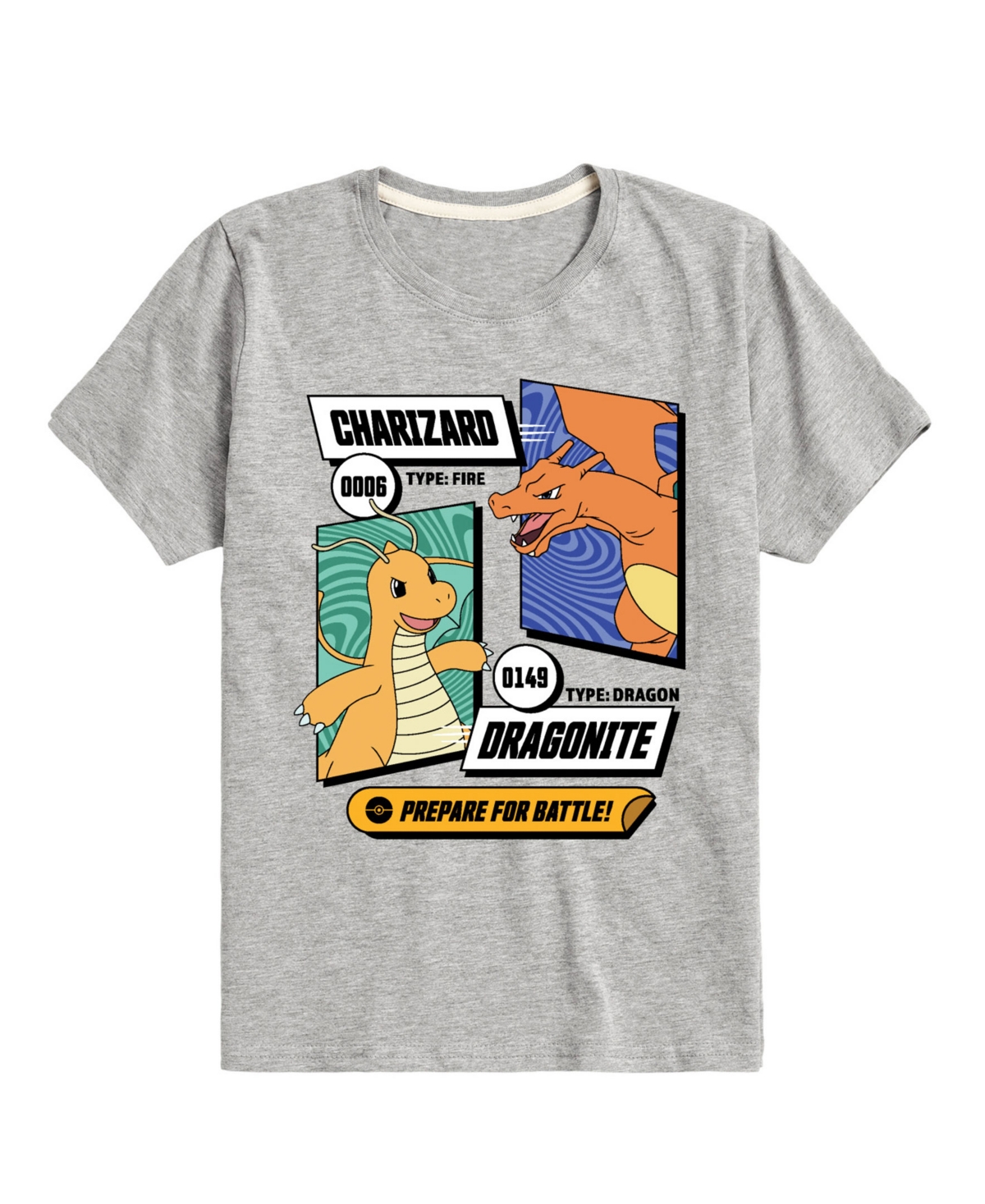Hybrid Big Boys Pokemon Graphic Tee - Grey