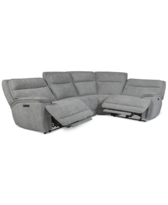 Ozryn 4-Pc. Fabric Sectional with 2 Power Motion Chairs, Exclusively at Macy's