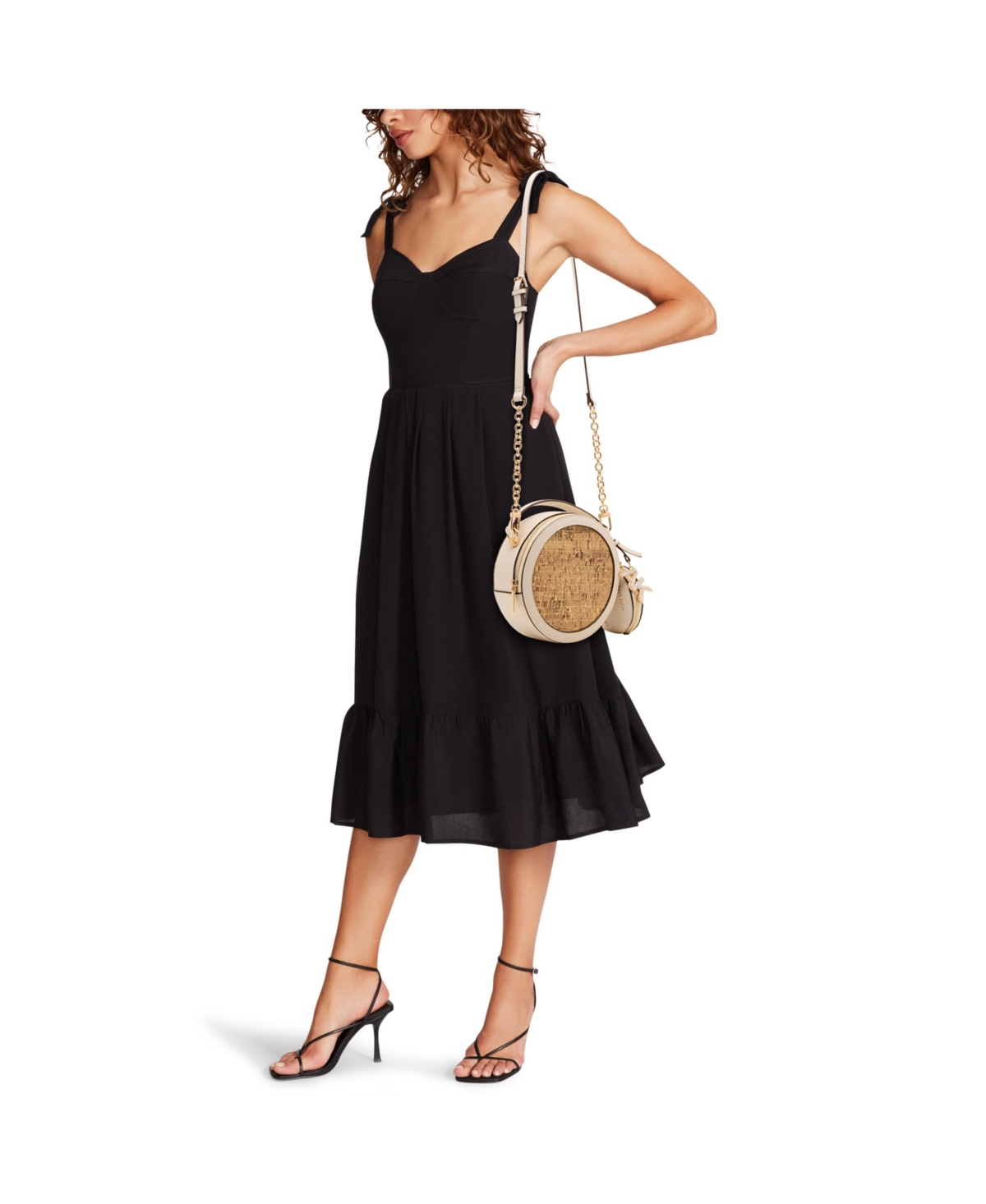 Shop Anne Klein Cork Circle Small Crossbody Bag In White