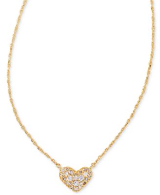 14k Gold-Plated 2-Pc. Set Color & Stone Heart Collar & Pendant Necklaces
