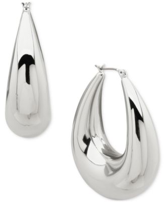 Taper Puffy Large Hoop Earrings, 2.06"