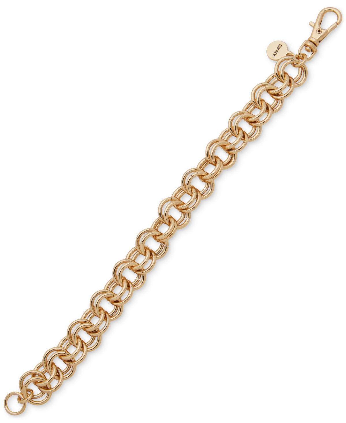 Gold-Tone Double Cable Chain Flex Bracelet - Gold