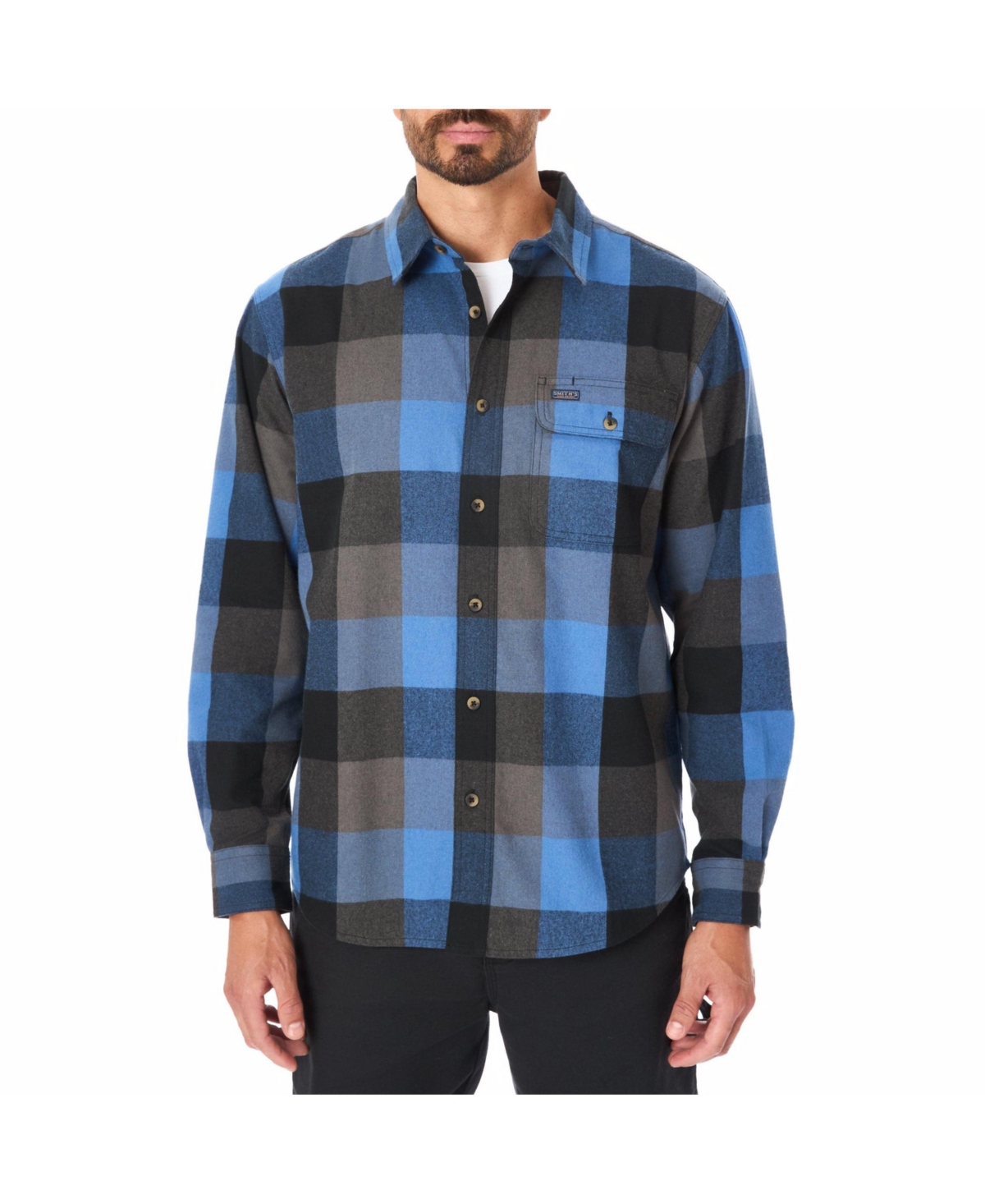 Men's Pocket Flannel Shirt - Lively olive/grey-606