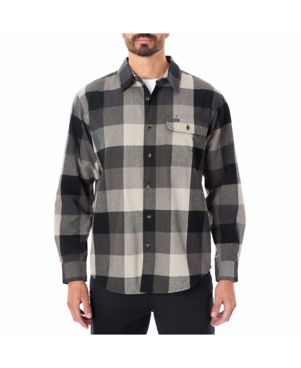 Men's Pocket Flannel Shirt - Lively olive/grey-606