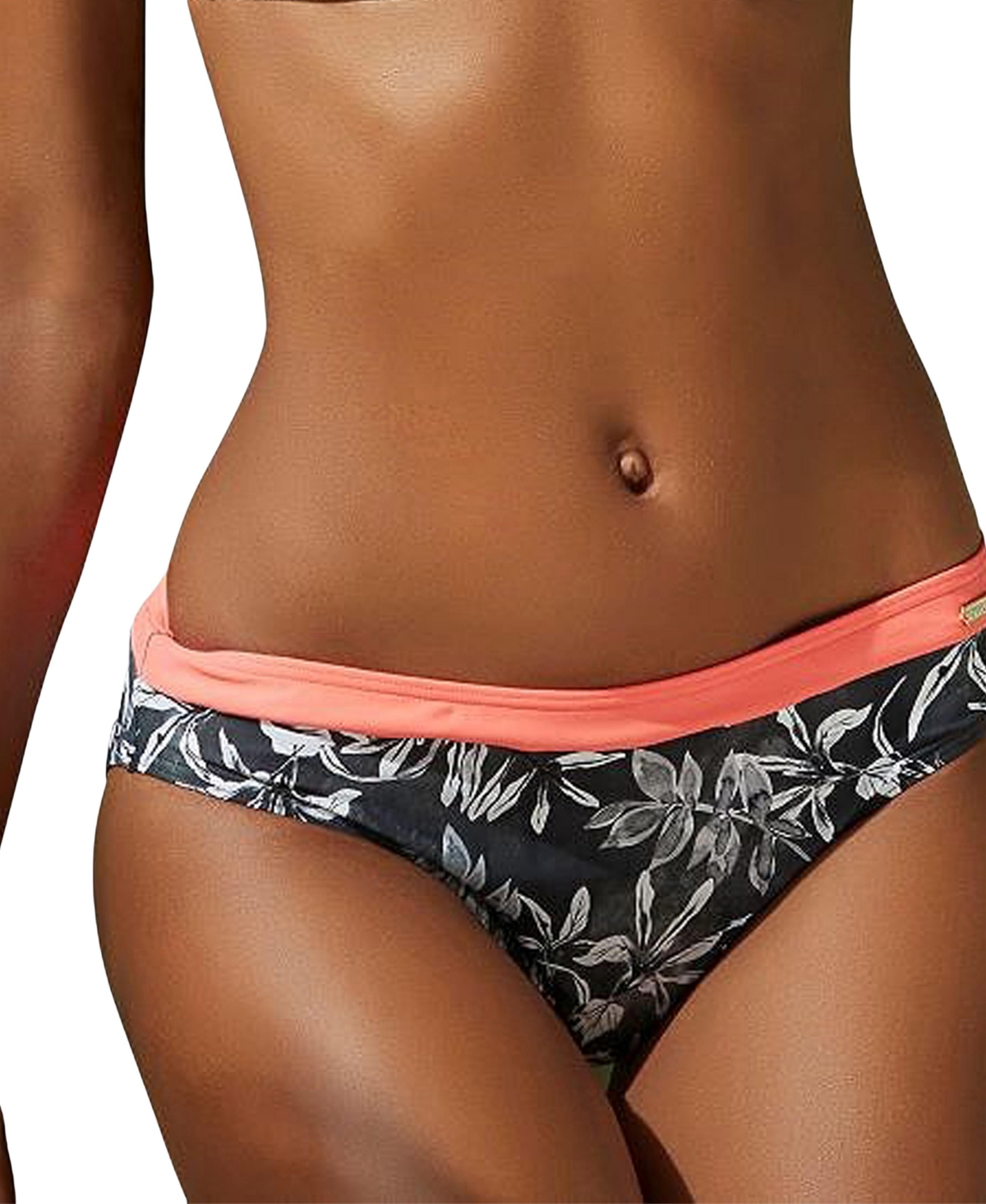 Women's Printed Classic Bikini Swimsuit Bottom - Black  white