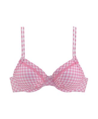 Women's Gingham Underwire Bikini Swimsuit Top Bra Sizing