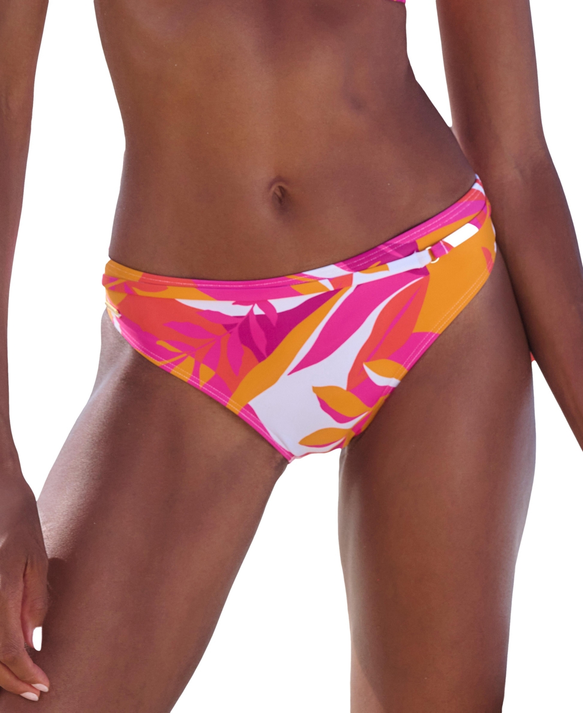 Women's Mix Print Classic Bikini Swimsuit Bottom - Pink orange