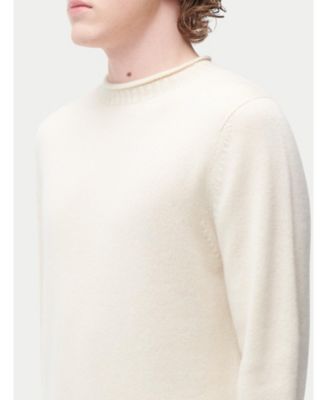 Men's Rolled Neck Cashmere Sweater White