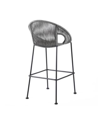 Low Back Metal Outdoor Counter Height Bar Chair with Footrest – Perfect for Patio