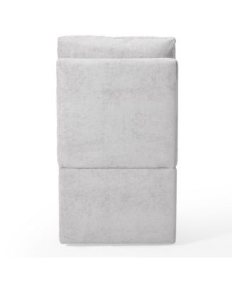 Modern Upholstered Chenille Armless Dining Chairs With Casters