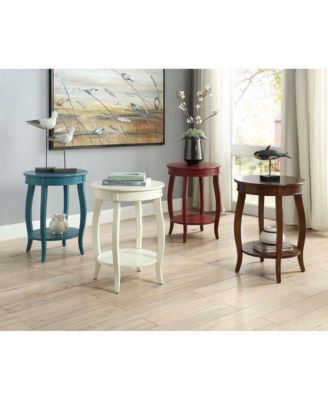 Round Solid Wood End Table with Shelf – Classic Design and Extra Storage