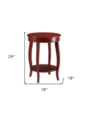 Round Solid Wood End Table with Shelf – Classic Design and Extra Storage