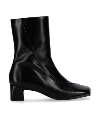 Chantal Black Leather Ankle Boots