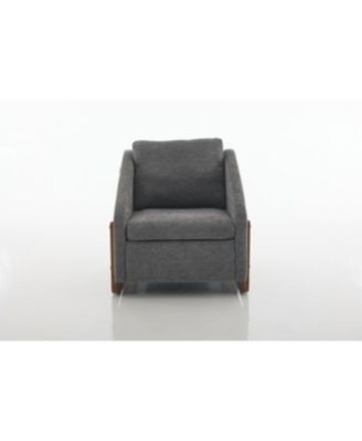 Modern Chenille Armchair with Wooden Frame