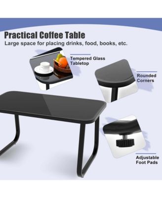 4 Piece Rocking Bistro Set Patio Furniture Set w/ Loveseat 2 Rocking Chairs