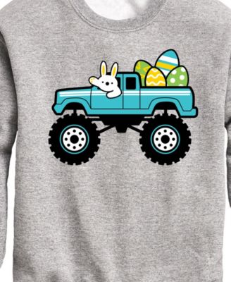 Toddler Boys Easter Bunny Monster Truck Graphic Fleece Sweatshirt