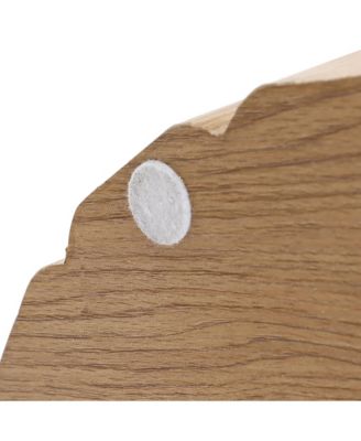 Wood Grain Manufactured Wood 18.9-Inch Tall Round End and Side Table with Faux Marble Top