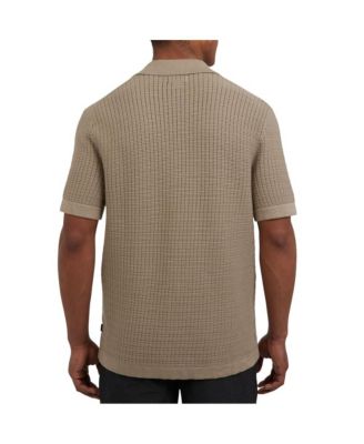 Men's Grid Sweater Camp Shirt