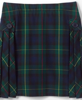 Big Girls Side Pleat Plaid Skort Above the Knee
