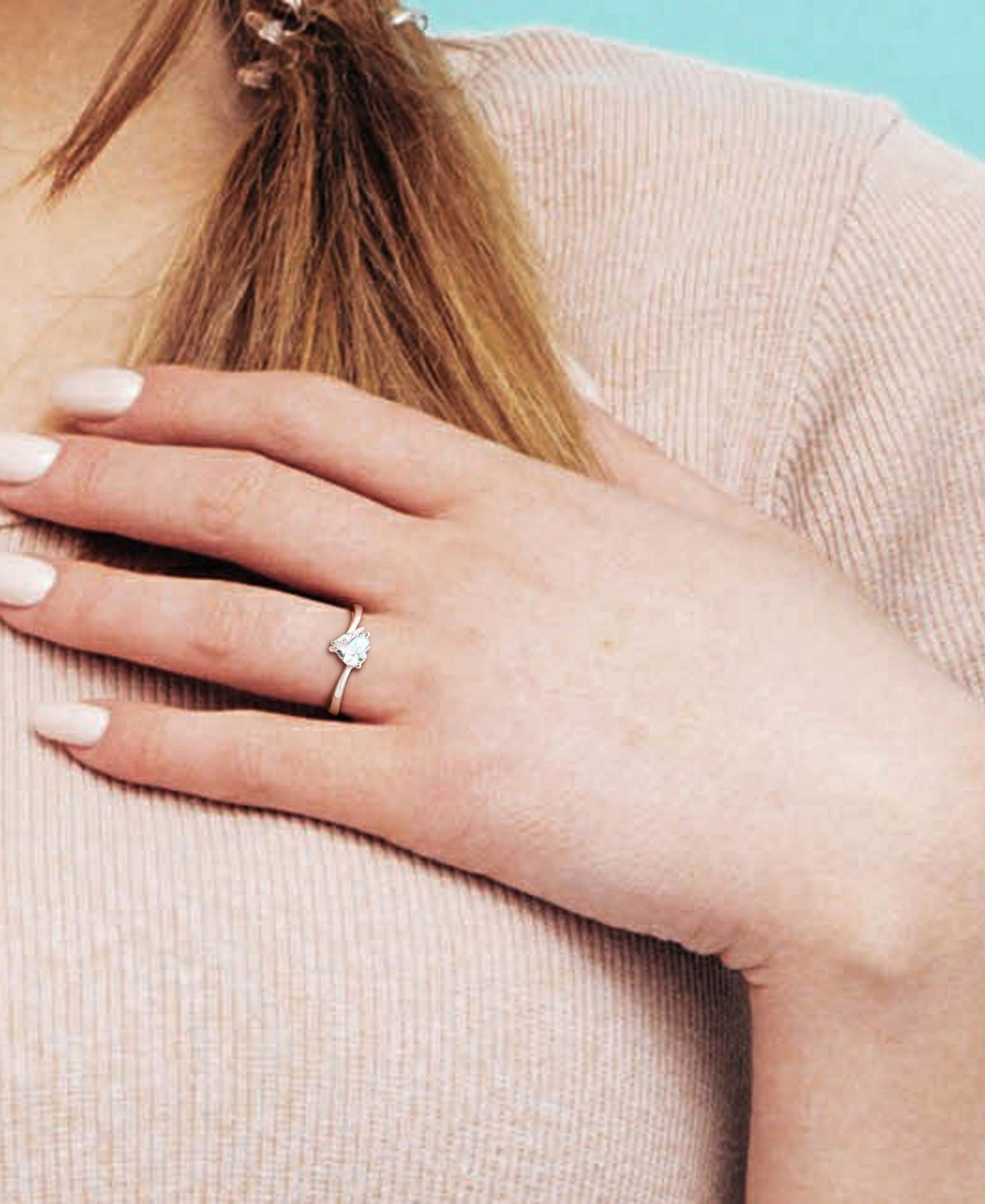 Macy's Gemstone Heart Ring In Sterling Silver In Silver