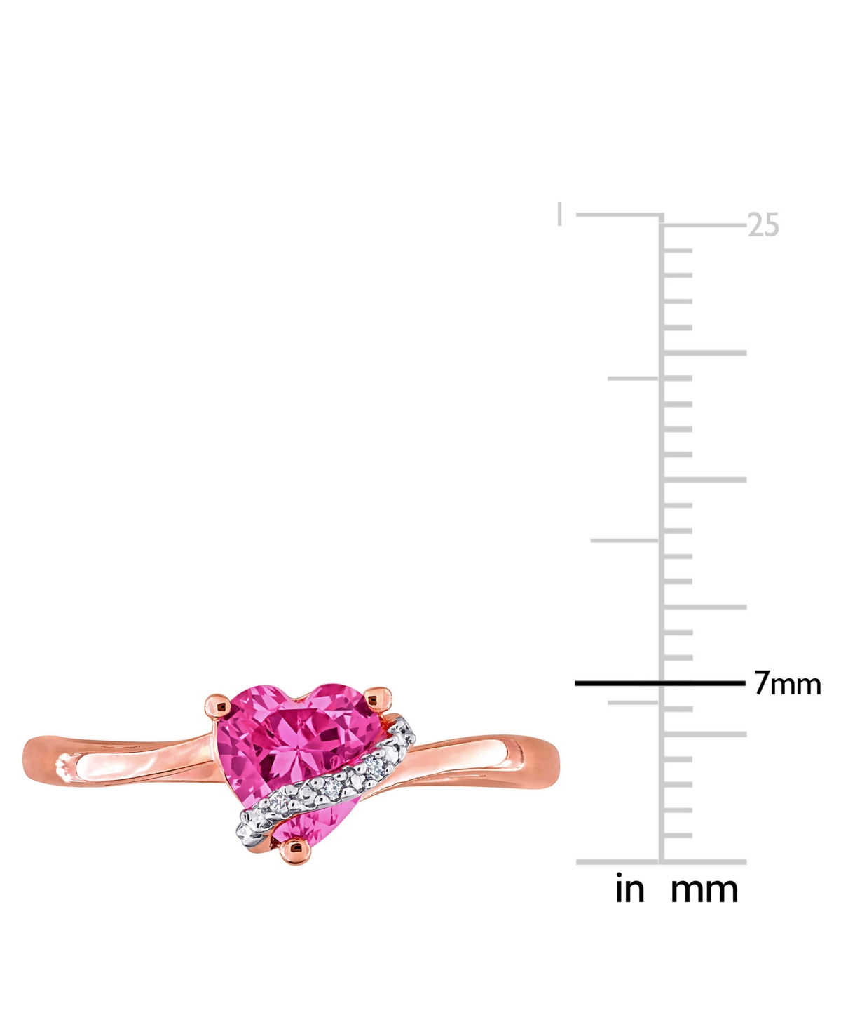 Macy's Gemstone Heart Ring In Sterling Silver In Pink