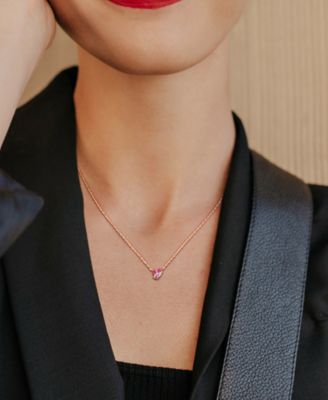 Gemstone Heart-Shaped Pendant Necklace in Sterling Silver, 18"