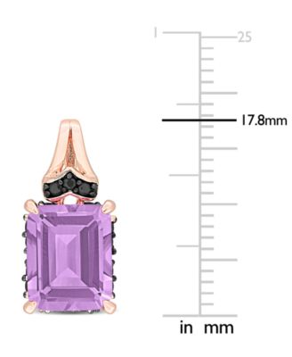 Gemstone & Black Sapphire (3/8 ct. t.w.) Drop Earrings in 18k Rose Gold-Plated Sterling Silver (also in Blue Topaz)