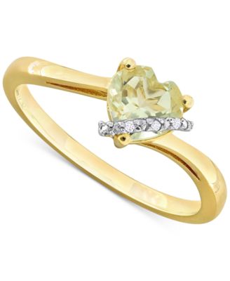 Gemstone Heart Ring in Sterling Silver