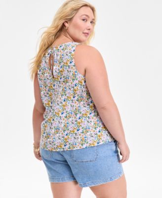 Trendy Plus Size Floral-Print Tank Top, Exclusively at Macy's