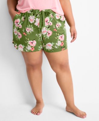 Women's Floral Knit Drawstring Shorts XS-3X