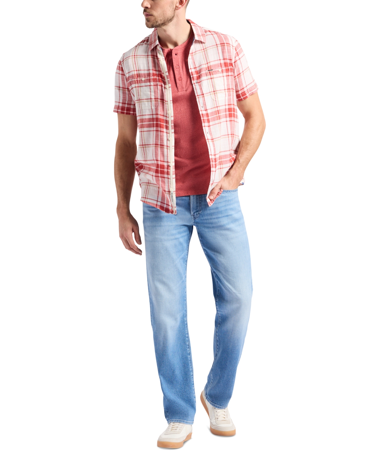 Buffalo David Bitton Men's Sagrino Fitted Short Sleeve Plaid Button-front Shirt