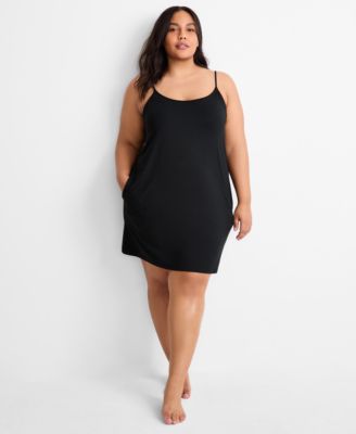 Women's Solid Shelf-Bra Chemise