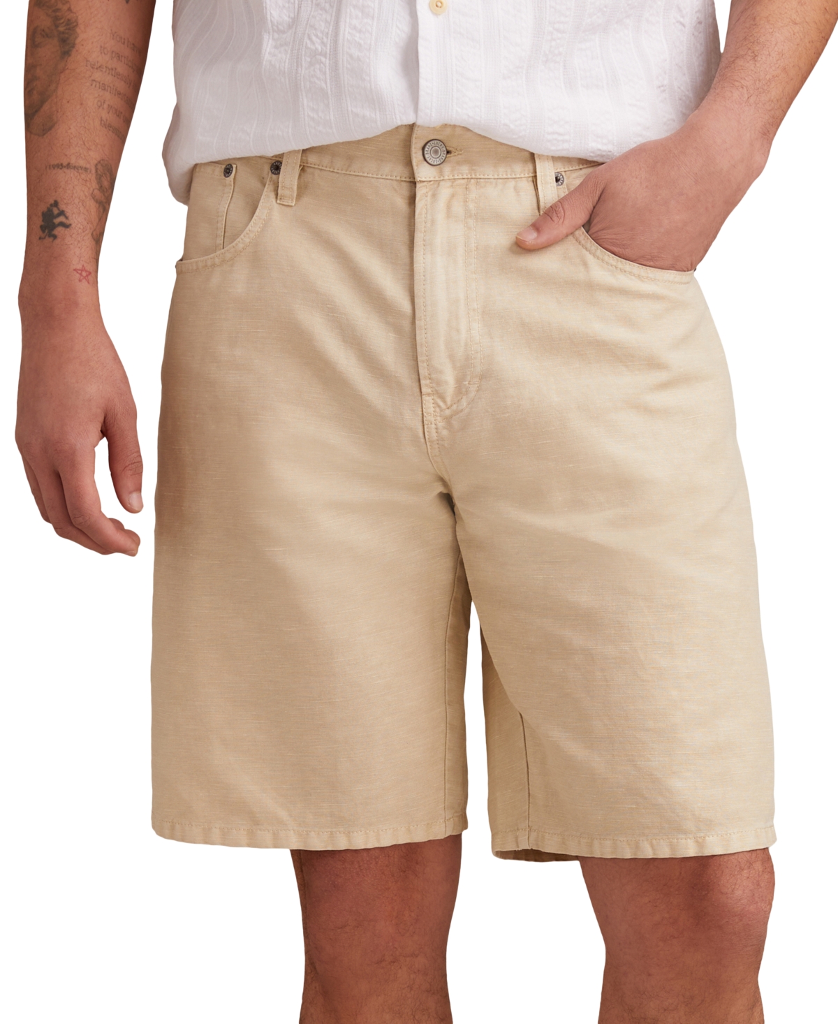 Lucky Brand Cotton & Linen Shorts In Neutral