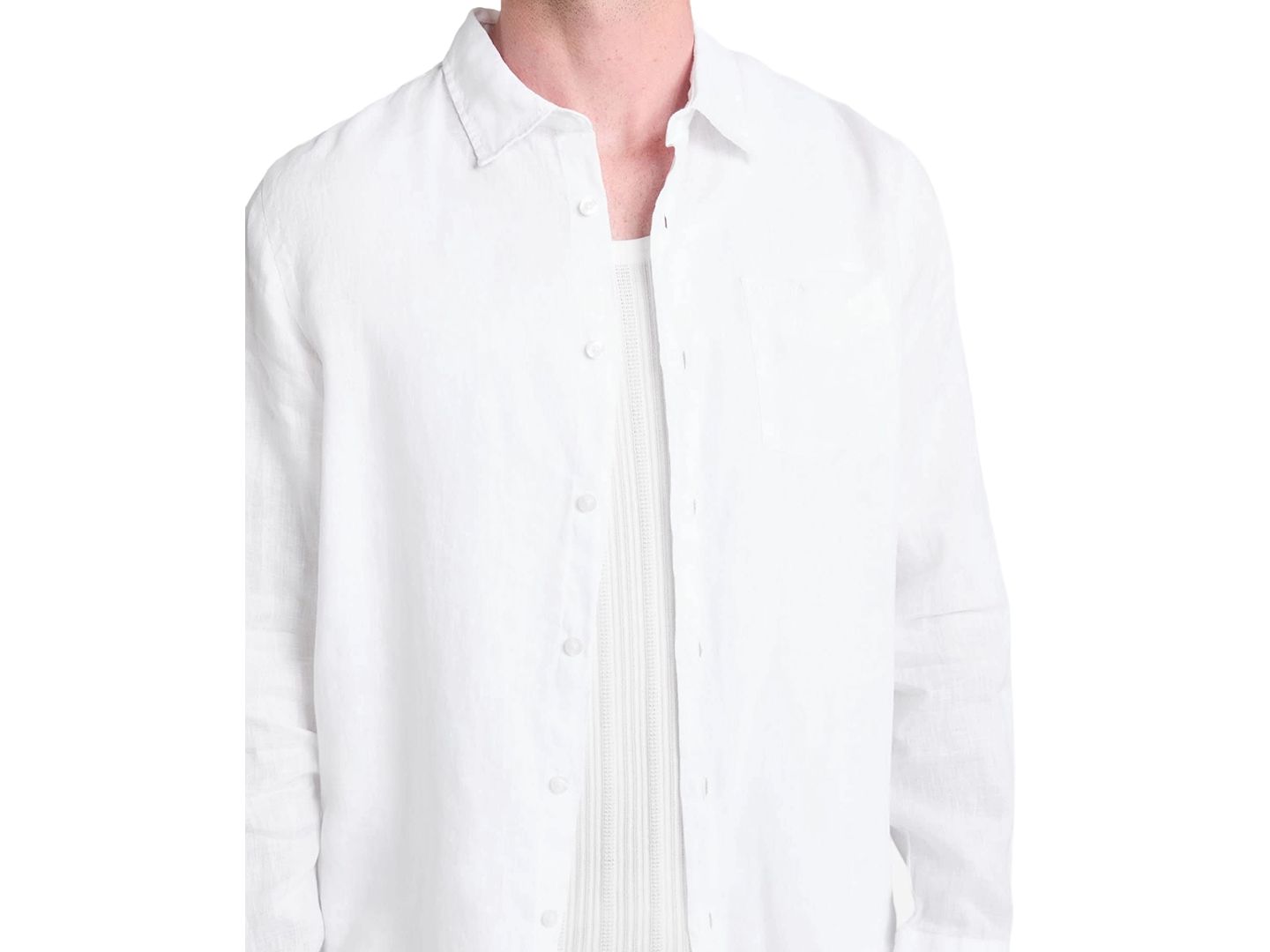 Мужская рубашка GUESS Napa Relaxed-Fit Textured Button-Down, цвет: Чистый белый — фото 2