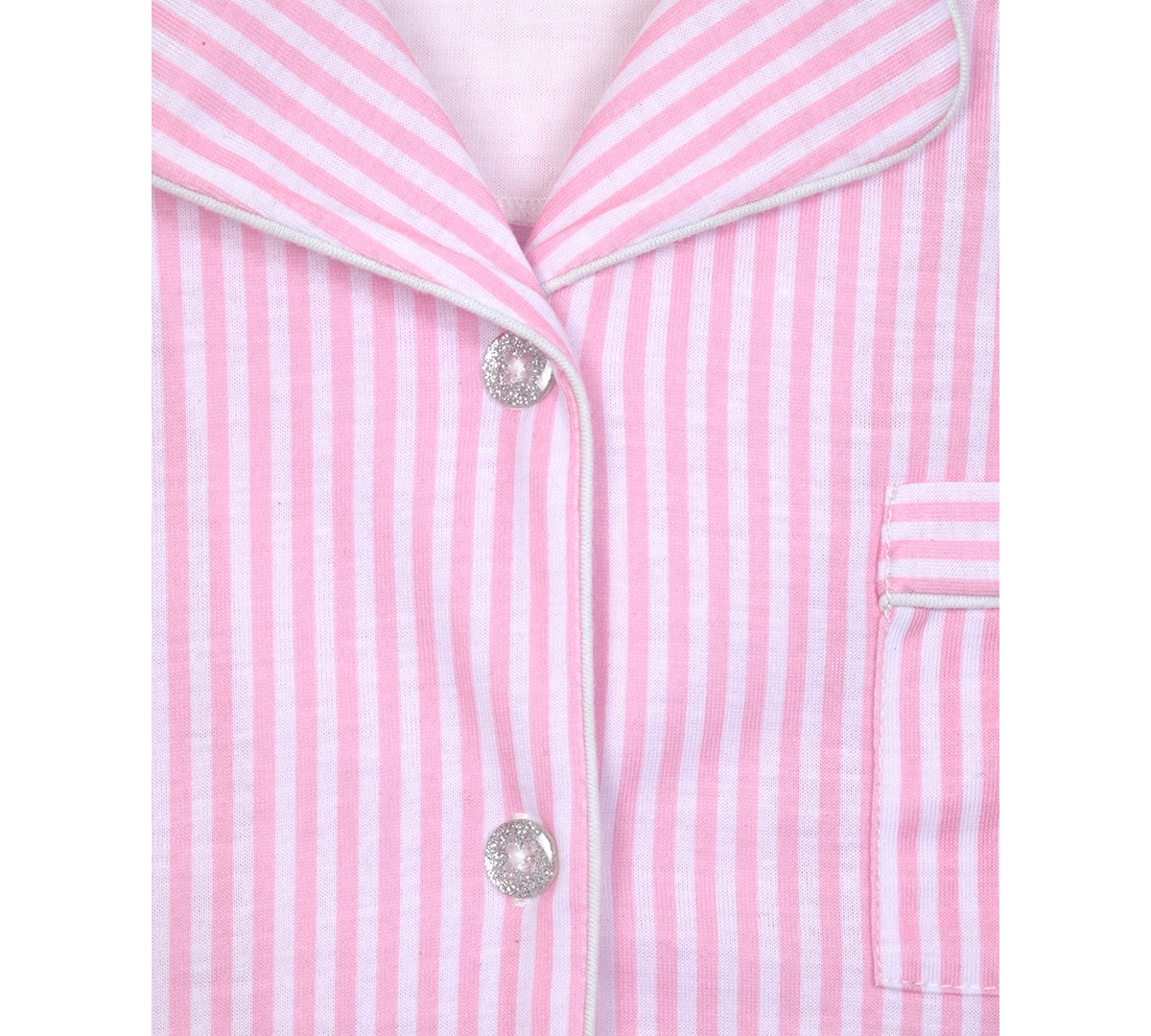 Max & Olivia Big Girls Striped Button-front Top & Shorts Pajamas With Scrunchie, 3 Piece Set