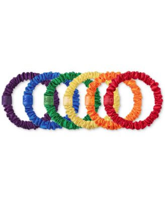 6-Pc. Rainbow Pure Silk Skinny Scrunchies, Exclusively at Macy's