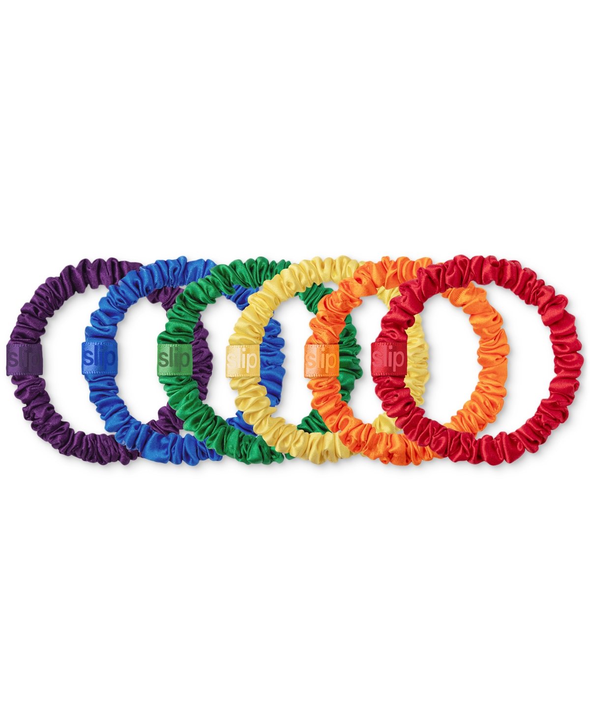 SLIP 6-PC. RAINBOW PURE SILK SKINNY SCRUNCHIES, EXCLUSIVELY AT MACY'S 