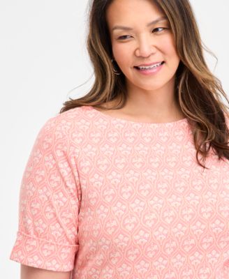 売れ筋商品|||スタイルアンドコー カットソー トップス レディース Plus Size Printed Crewneck Top, Exclusively at Macy's Peachy Berry Combo Style & Co Plus Size Printed Crewneck Top, Exclusively at
