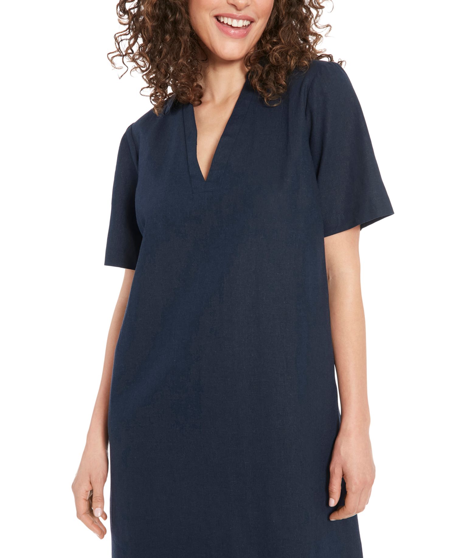 Women's Spread-Collar Short-Sleeve Dress