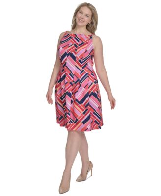 Petite Printed Square-Neck Scuba Dress