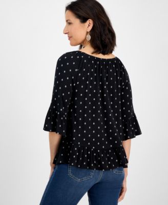 Women's Printed On-Off Shoulder Top, Exclusively at Macy's