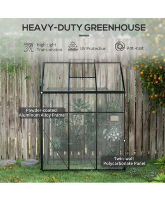 Durable Polycarbonate Lean-to Greenhouse for Outdoor Gardening