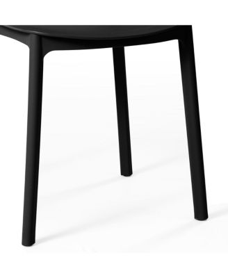 Modern Stackable Polypropylene Plastic Patio Dining Chair (Set of 2)