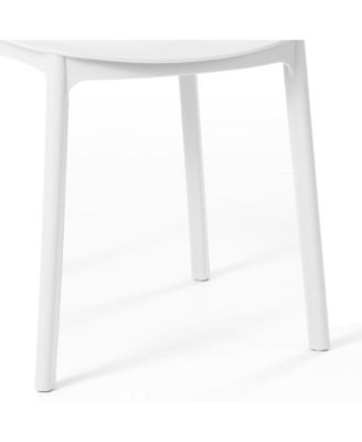 Modern Stackable Polypropylene Plastic Patio Dining Chair Set of 2