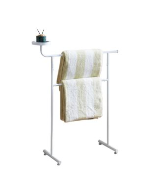 Valet Clothes Stand with Storage Tray, Towel Rack, Blanket Drying Holder for Bedroom